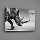 Black Rhino Glass Wall Art.