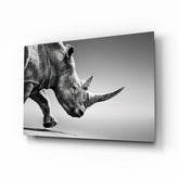 Black Rhino Glass Wall Art.