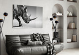 Black Rhino Glass Wall Art.