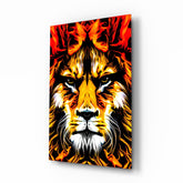 Lion Glass Wall Art.
