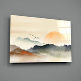 Abstract Landscape Glass Wall Art.