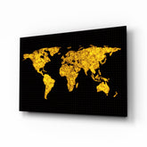 World Map Glass Wall Art.