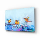 Tiny Birds Glass Wall Art.