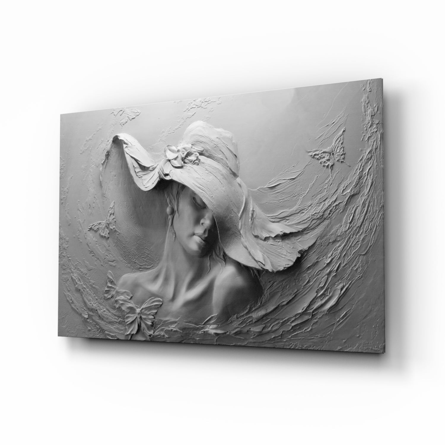 Relief Woman Glass Wall Art.