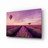 Lavender and Balloon Glass Art.