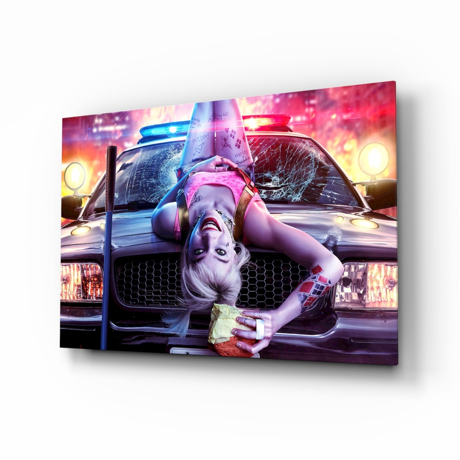 Harley Quinn Glass Art.