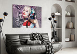 Harley Quinn Glass Art.