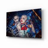 Harley Quinn and the Joker Glass Art.