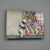 Behind the Curtain Glass Art.