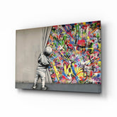 Behind the Curtain Glass Art.