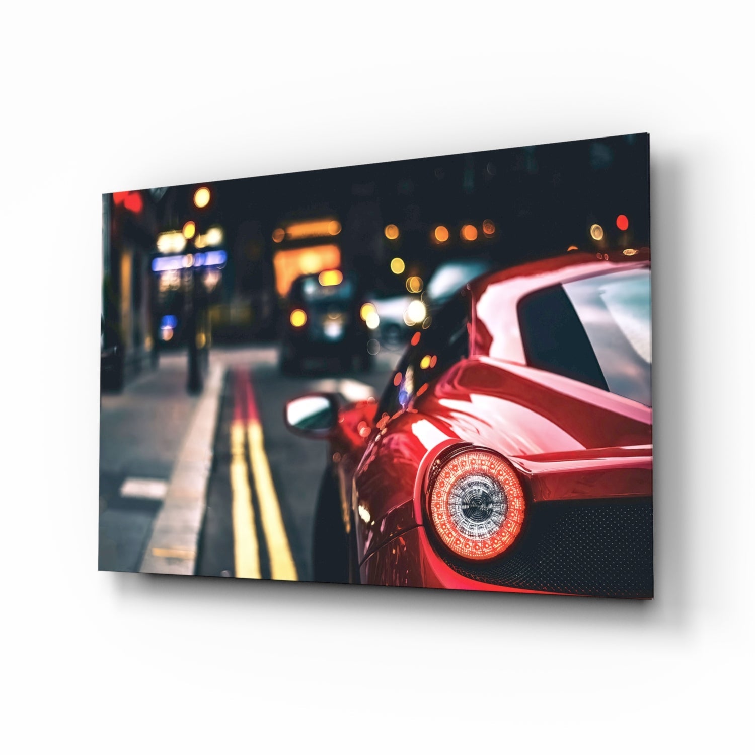 Ferrari’s Red Glass Wall Art.