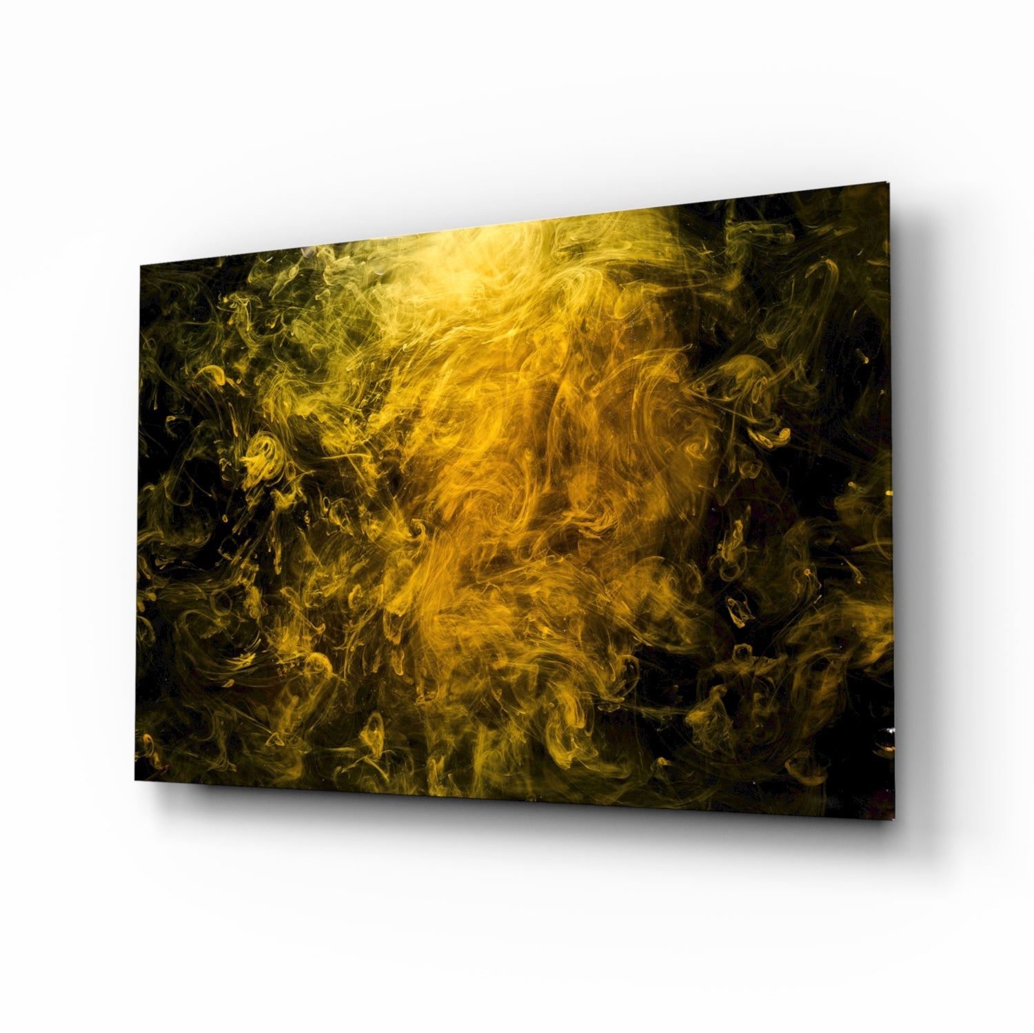 Yellow Smoke Glass Wall Art.