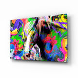 Colored Horse Glass Wall Art.