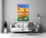 Eiffel and Boat Glass Wall Art.