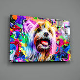 Happy Puppy Glass Wall Art.