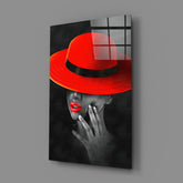 Scarlet Hat Glass Wall Art.