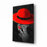 Scarlet Hat Glass Wall Art.