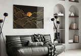 Moon and Mountains Glass Wall Art.
