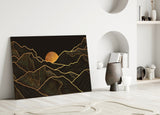 Moon and Mountains Glass Wall Art.