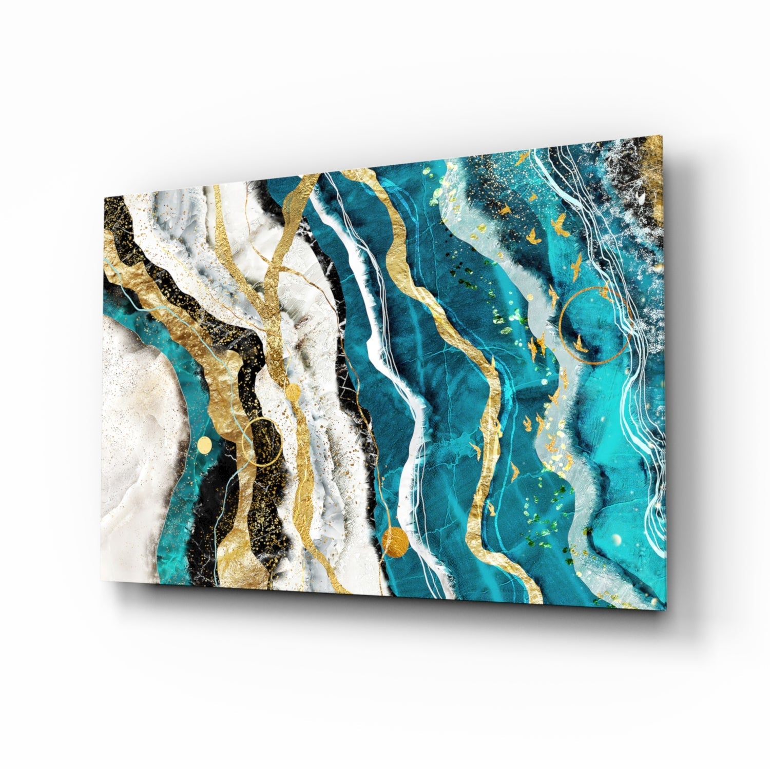 Marble Waves Glass Wall Art.