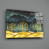 Golden Forest Glass Wall Art.