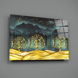 Golden Forest Glass Wall Art.