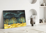 Golden Forest Glass Wall Art.