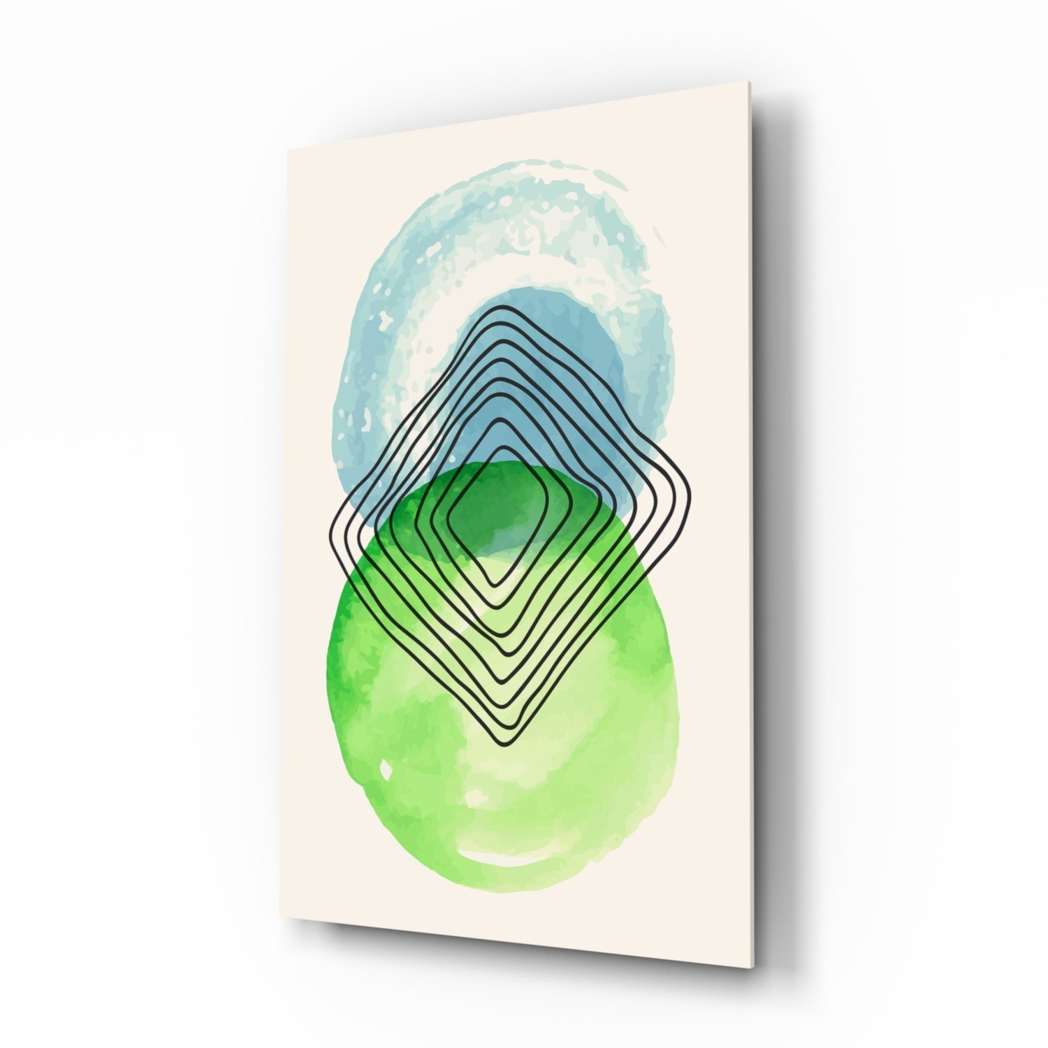 Abstract Circles Glass Wall Art.