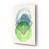 Abstract Circles Glass Wall Art.