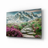 Footpath to Mountains Glass Wall Art.