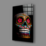 Sugar Skull Glass Wall Art.