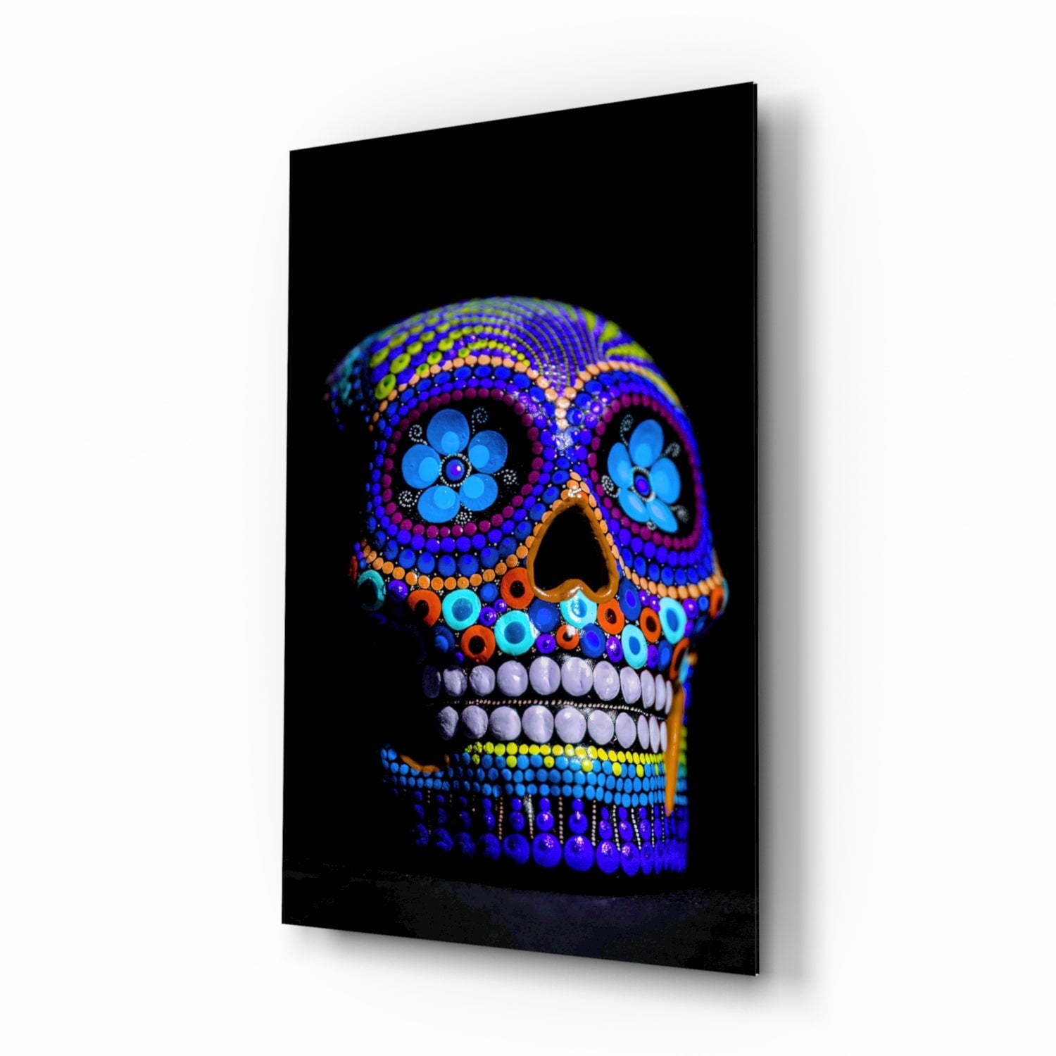 Sugar Skull Glass Wall Art.