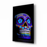 Sugar Skull Glass Wall Art.