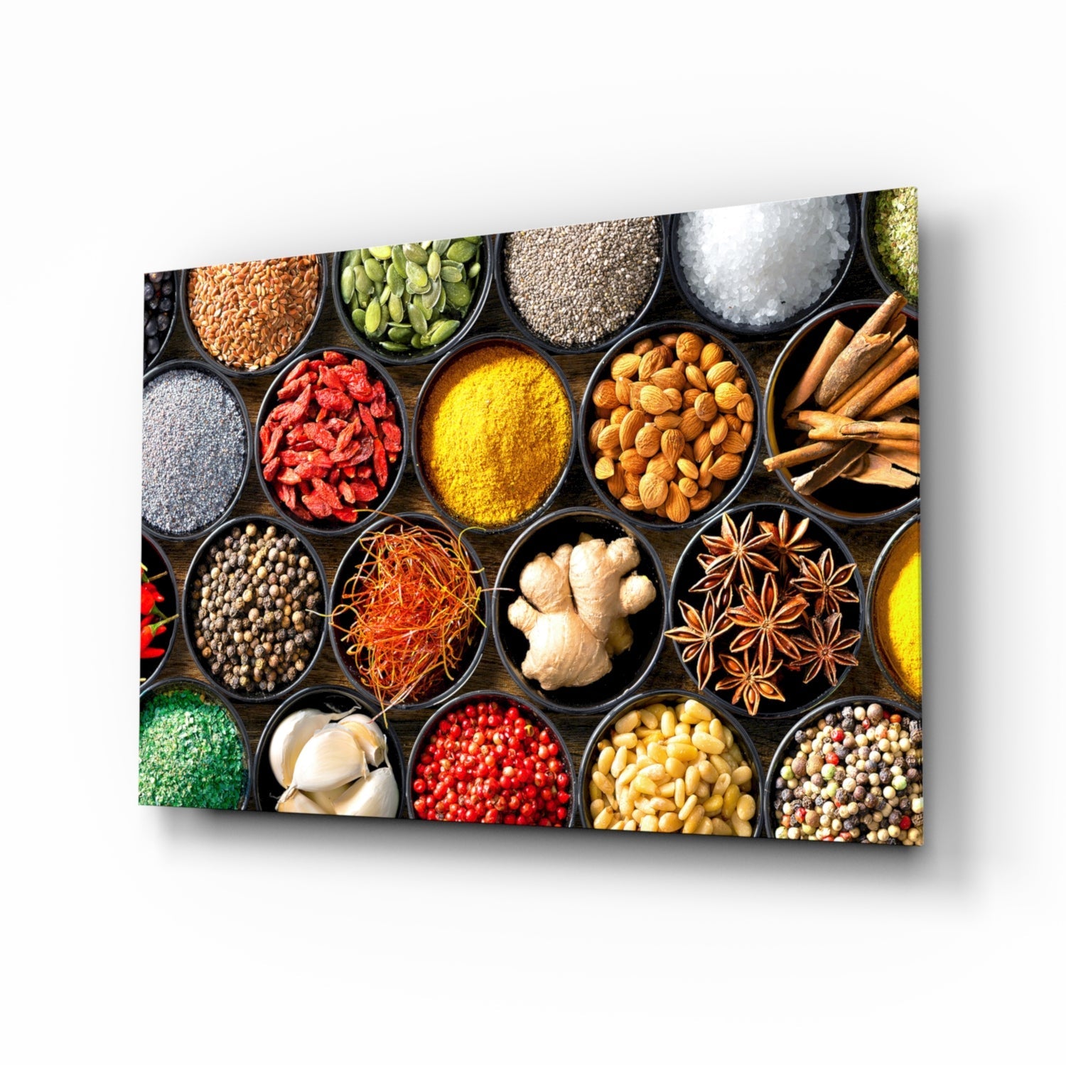 Spices Glass Wall Art.