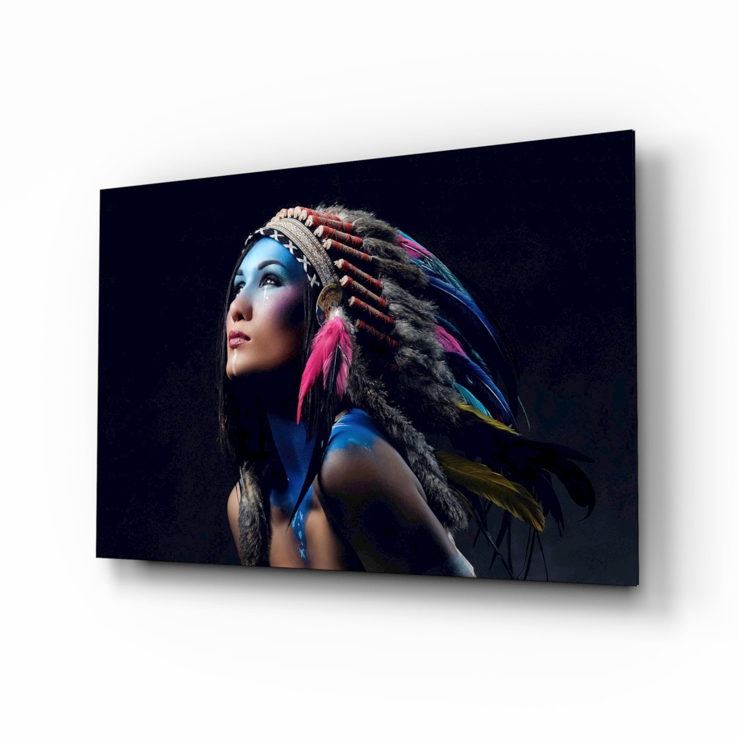 Red Indian Glass Wall Art.