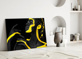 Yellow Woman Glass Wall Art.