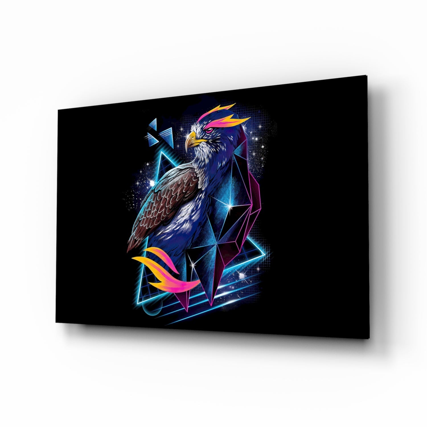 Diamond Hawk Glass Wall Art.