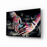 Hands of Nature Glass Wall Art.