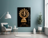 Shiva Nataraja Glass Wall Art.