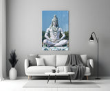 Shiva in Meditation Glass Wall Art.