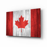 Flag of Canada Glass Wall Art.