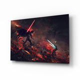 Darth Vader vs Ahsoka Tano Glass Wall Art.