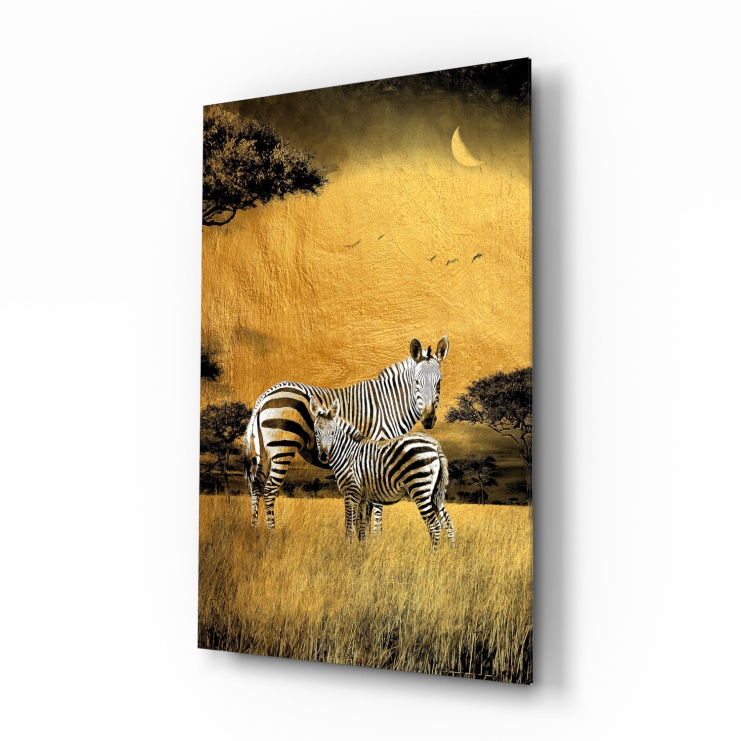 Zebras Glass Wall Art.