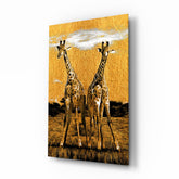 Giraffes Glass Wall Art.