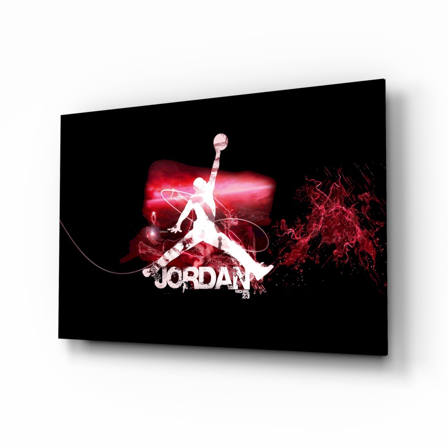 Michael Jordan Glass Wall Art.