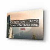 Not a Facebook Statüs Glass Wall Art.