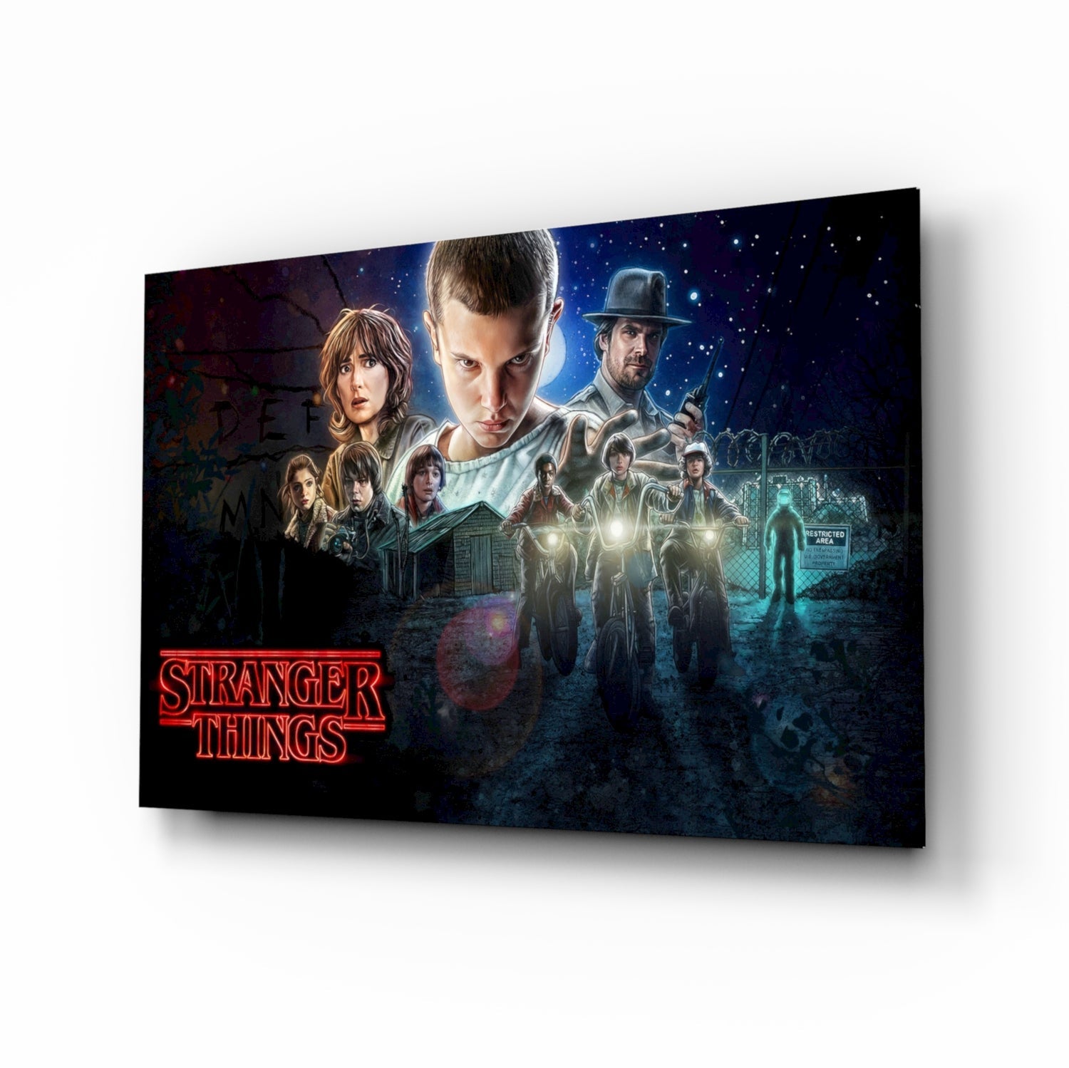 Stranger Things Poster Glass Wall Art.