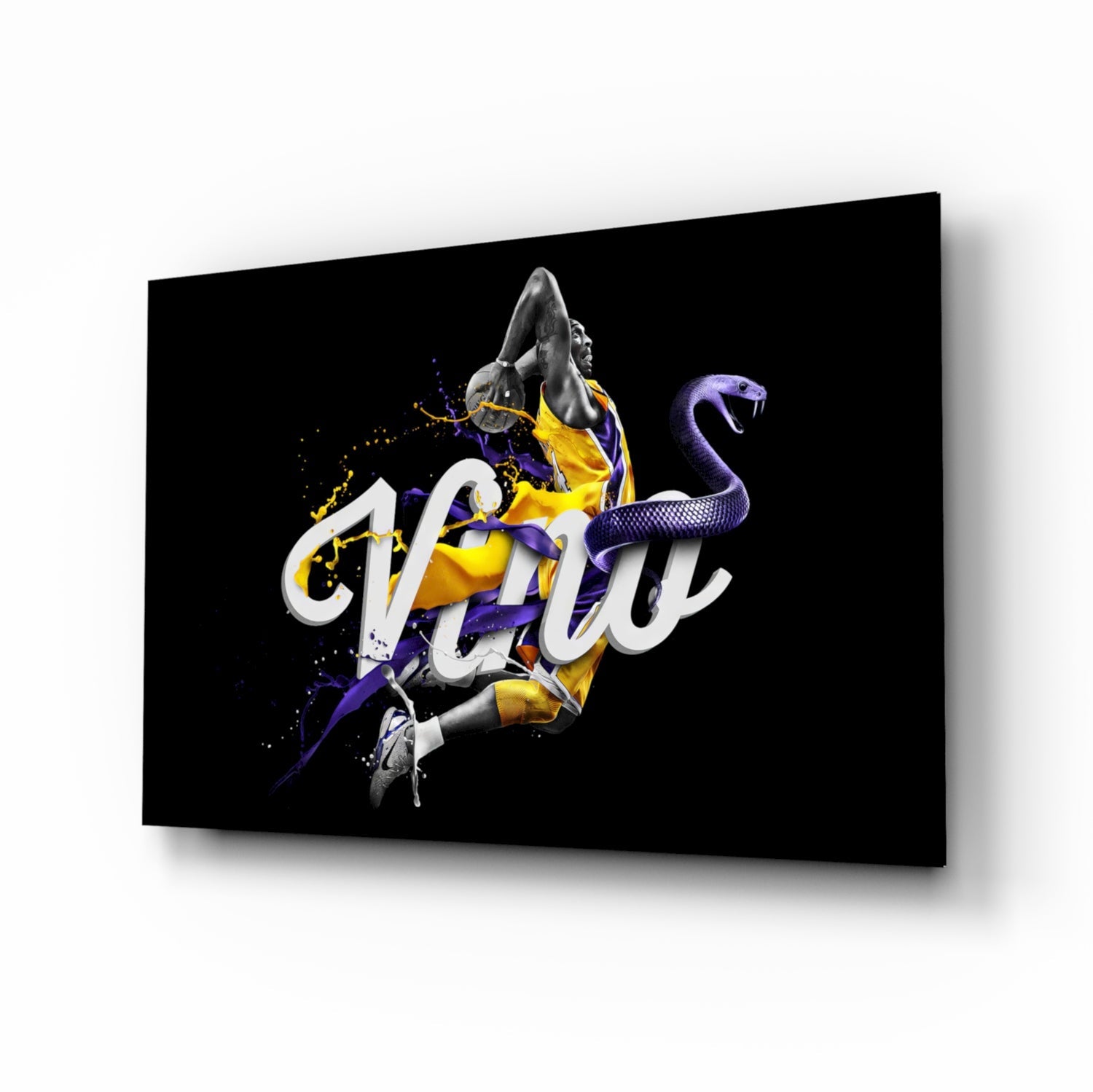 Los Angeles Lakers Glass Wall Art.
