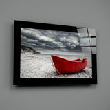 Red Boat Glass Wall Art.
