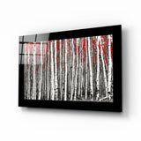 Red Forest Glass Wall Art.